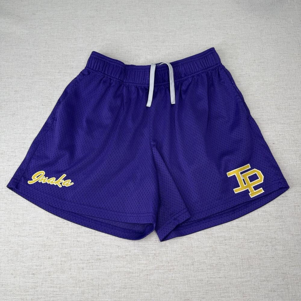 Inaka Power Purple Yellow Mesh Lakers Colorway 5” Inseam Gym Shorts Size M